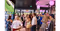 Guests watching the Melbourne Cup live on the big screen at The Point Rooftop Bar & Restaurant